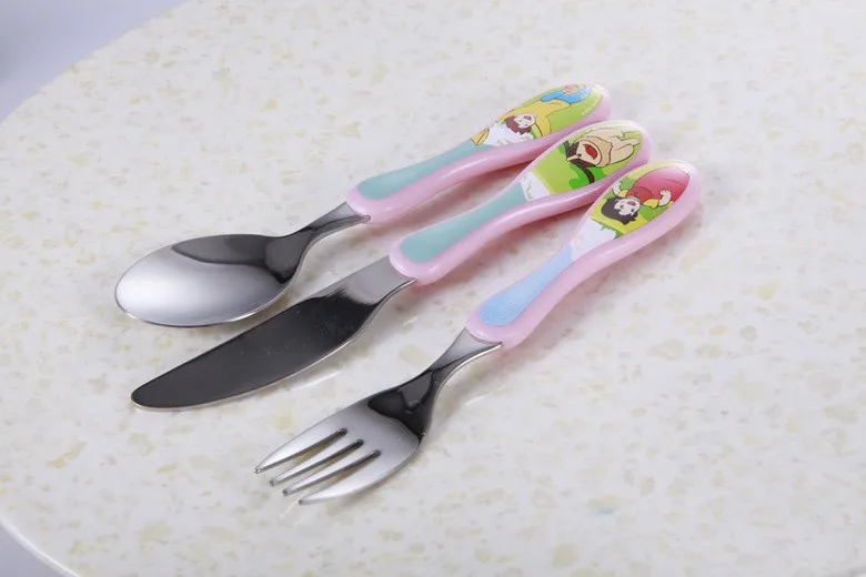 Reusable Plastic Baby Cutlery Steel18/0 Kids Cutlery Spoon And Fork Buy Plastic Baby Cutlery