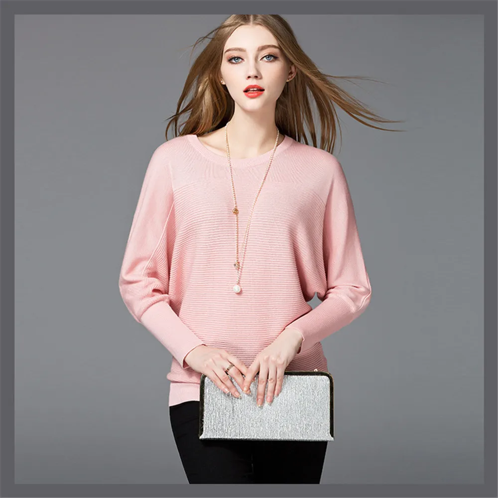 Cotton Women Blouses 2018 Spring Modal Pullover loose Blouse Women O-neck Knitted Blouse Women Batwing sleeve Sweater Shirt (10)