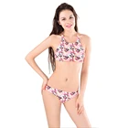 Pink swimwear sexy bikini kids girls women swimsuit