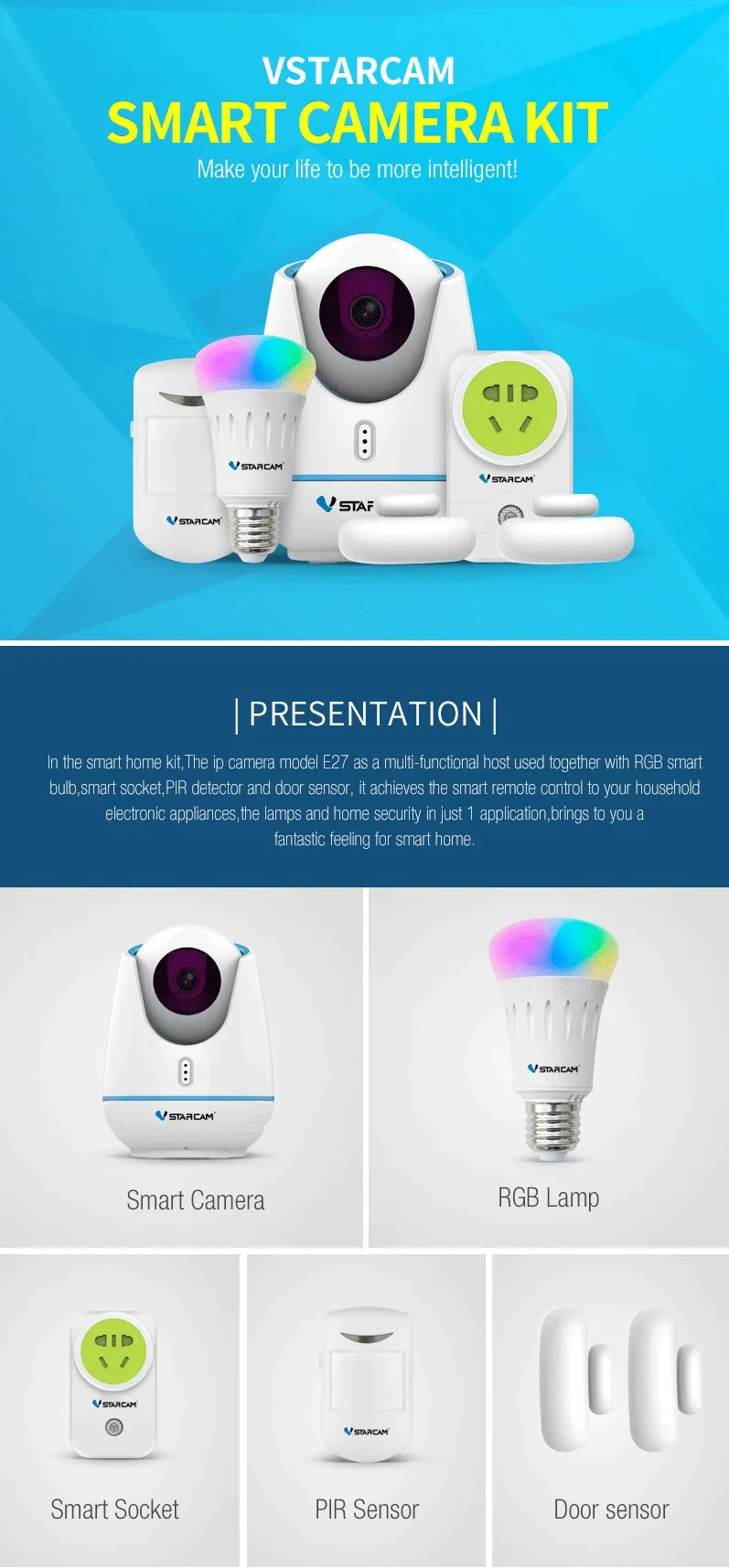 2017 VStarcam innovative Home security alarm system zigbee ip camera - ANKUX.COM