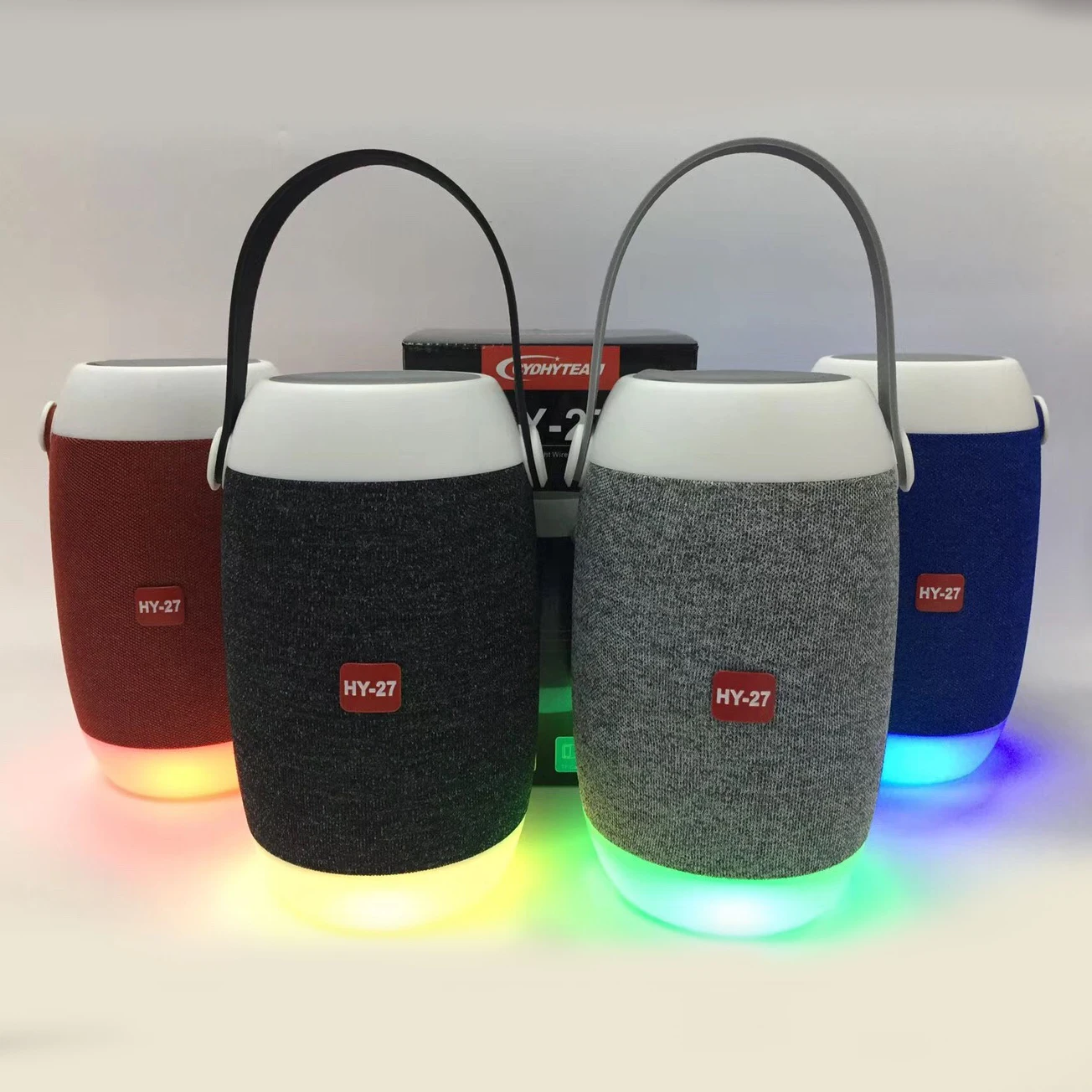 HY-27 super bass portable fabric bluetooth speaker with led light - ANKUX.COM