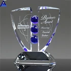 New Promotional Cheap Corporate Gift With Custom Logo Printed Crystal Trophy