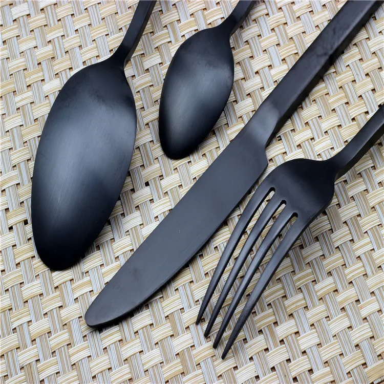 black matte cutlery, black knife fork