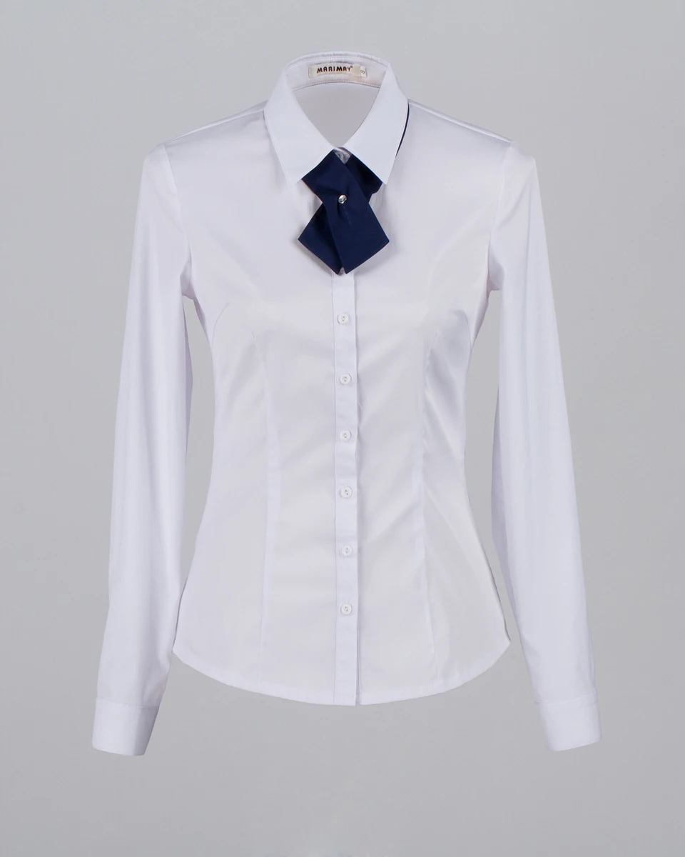 Женская белая блузка и галстук