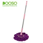 Telescopic stainless steel pole twist microfiber flat mop