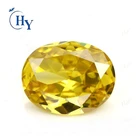 Wholesale golden yellow oval cut cubic zirconia precious stone