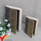 Wooden book box Antique decorative storage box