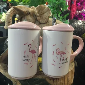 promotional breakfast coffee and milk flamingo ceramic mug with