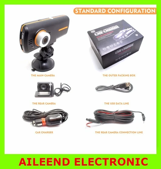 Dual Lens Mini Car DVR Camera Recorder Car Detector HD1080P 140Degree 2.7"LCD Dash Cam With Rear Cam GPS Tracker