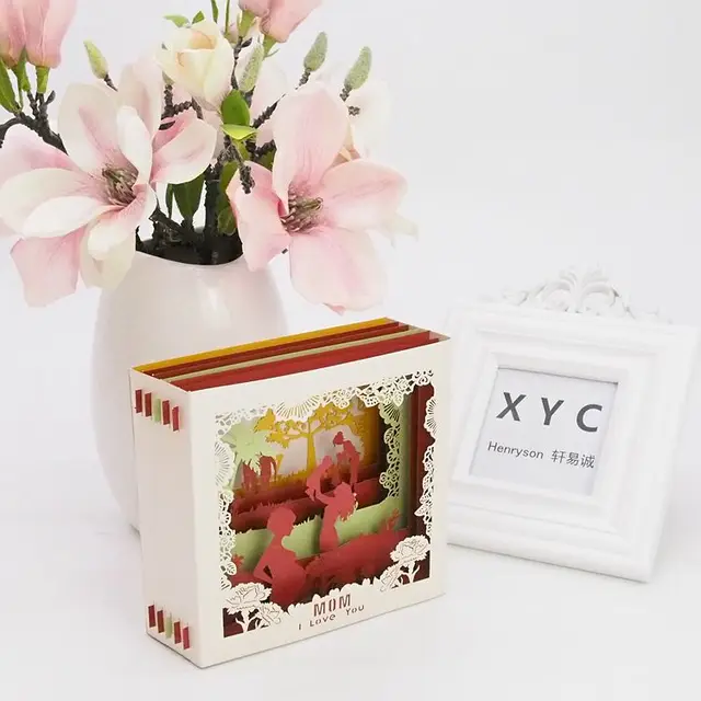 mothers day gift festival greeting invitation 3d pop up card