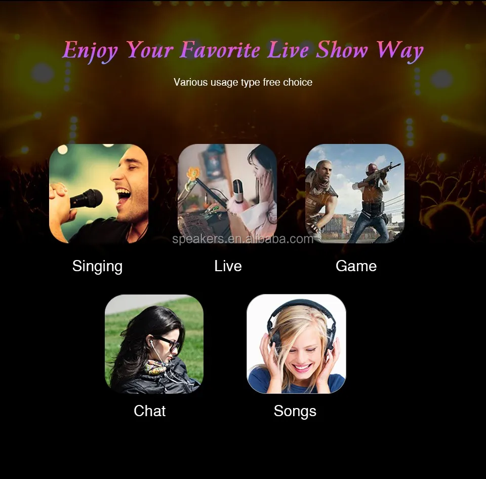 Black Music Live Show Sound Box Mini Voice Changer Toy for Wired Headset MIC Earphone Mobile Phone Voice Chat Talking Singing - ANKUX.COM