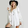 /product-detail/summer-women-beach-mini-white-dress-elegant-o-neck-lace-floral-crochet-hollow-out-solid-beach-dress-vestidos-60811327228.html