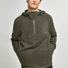 overhead style fleece fabric mens sweatshirts high zip neck classic fit custom hoodies with hood