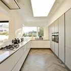 2019 U shape white high gloss lacquer kitchen furniture unit