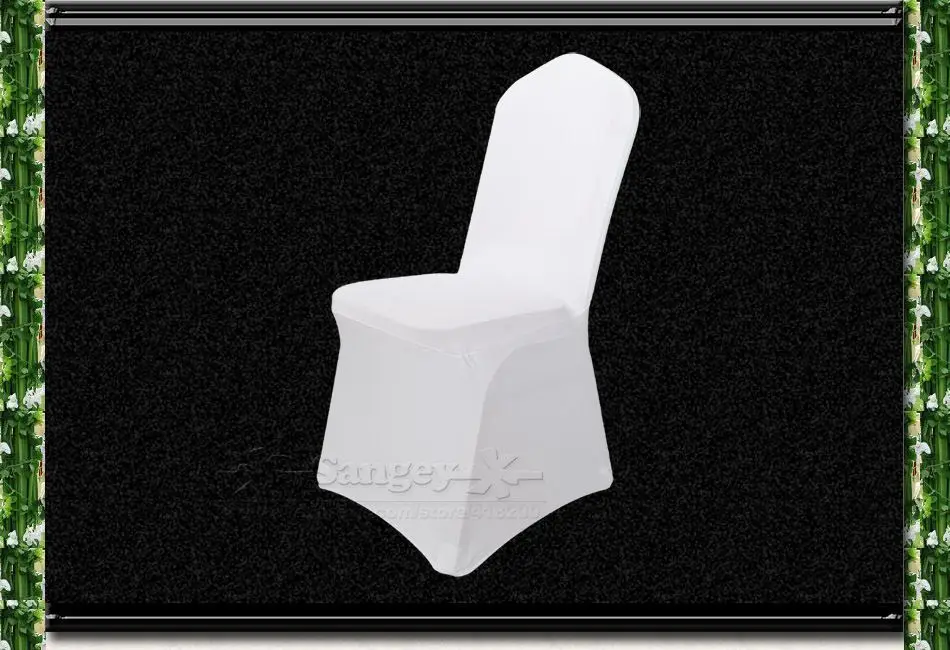 100 PCS Universal White Stretch Polyester Spande Wedding Party Chair Covers for Weddings Banquet Hotel Decoration Decor