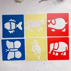 Di alta qualità Amazon vendita calda di plastica materiale disegno dinosauro animale stencil set per i bambini