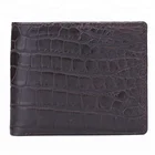 High quality men's slim card wallet black color money clip wallet genuine leather