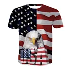 New USA Flag T-shirt Men / Women Sexy 3d Tshirt Summer Tops Tees Print Striped American Flag Men T-shirt