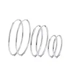 RINNTIN SE146 Trendy Jewelry 925 Sterling Silver Big Hoop Earrings