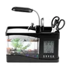 Aquarium USB Mini Fish Tank with LED Lamp Light LCD Display Screen and Clock Fish Tank Aquarium