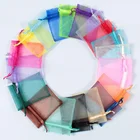 Wholesale 25 Colors 7x9 9x12 10x15 13x18 Cm Jewelry Packaging Organza Bags For Bracelet Beads Gift Pouch