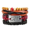 OEM Braided Leather Bracelets for Men Women Love Jewelry Cuff Bracelet Adjustable