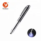 3 in 1 multifunction stylus pen with led light metal pen with custom logo print pen for gift