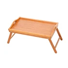 Wholesale Customized Foldable Breakfast Food Bamboo Bed Serving Tray With Folding Legs