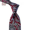 High Quality Red and Grey Woven Mens Silk Paisley Tie Suit