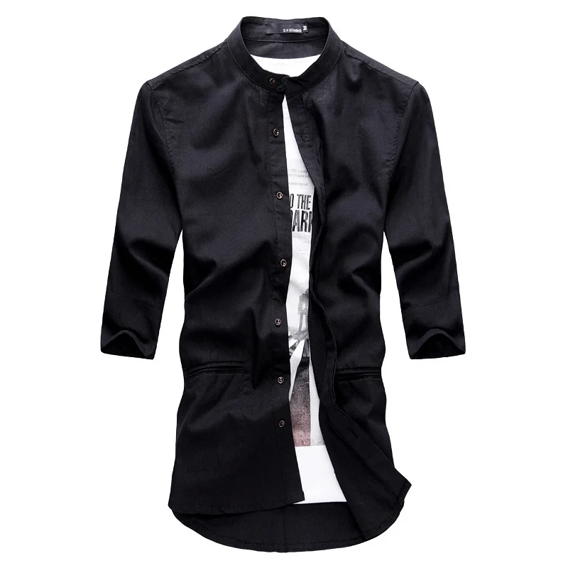 Top Quality 2015 New Autumn Thin Cotton Fashion Brand Casual Shirts Men Solid Camisas Slim Fit Social Chemises Plus Size M-3XL