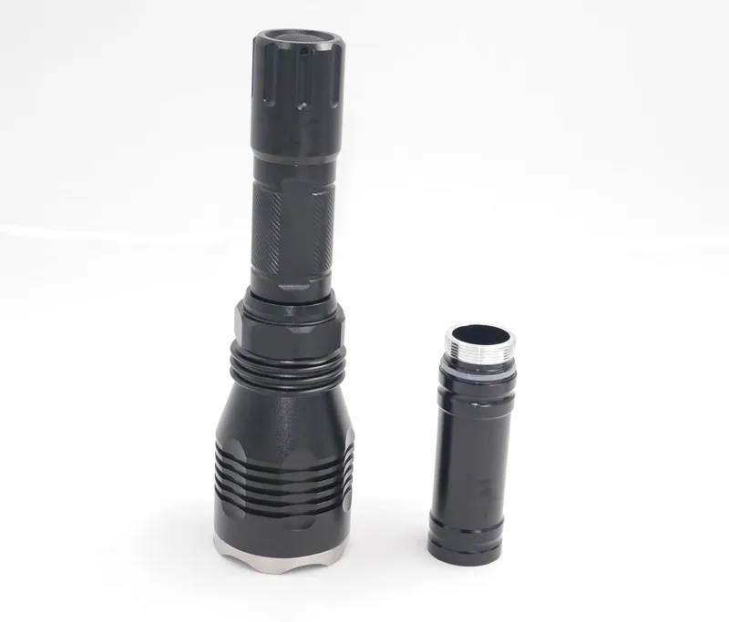 1-モードステンレス鋼マンタhs-cree XP-L v5充電式戦術tlashlight電源による2 × 18650バッテリー仕入れ・メーカー・工場