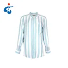 Best selling designer nice 100 cotton yarn dyed spring ladies blouse women