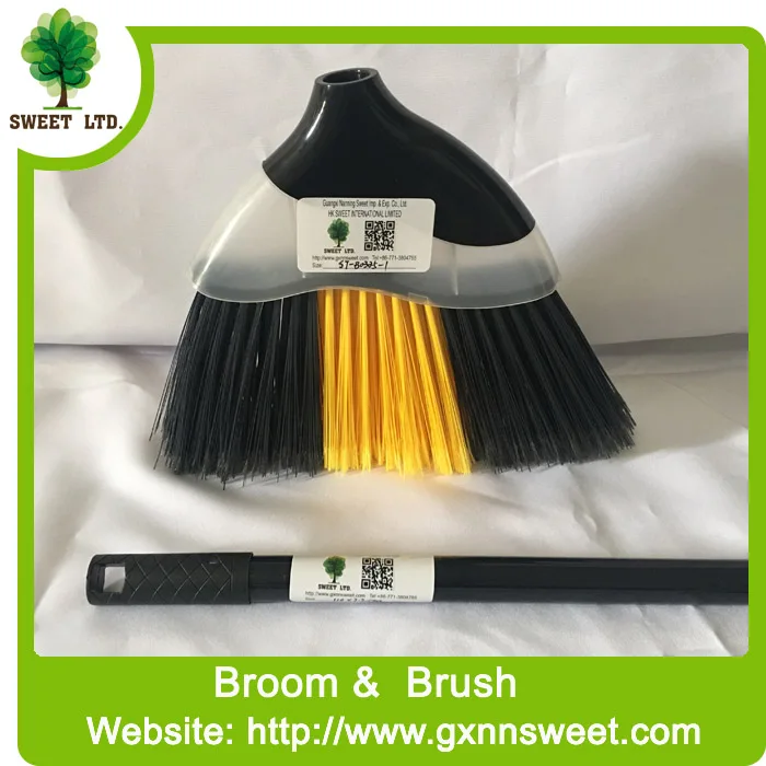 kinds of plastic broom with wood broom handle