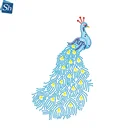 custom black rhinestone transfer hot fix peacock motif design for t shirt design