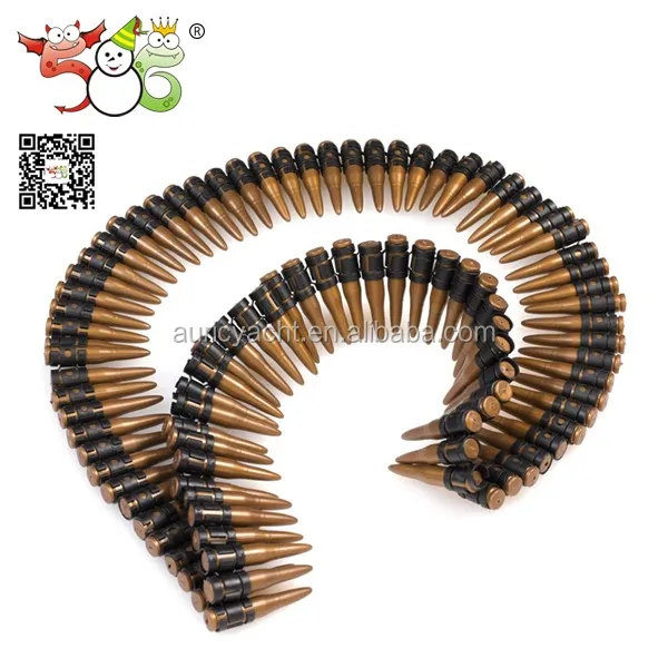 60" golden plastic bullet belt police & military supplies