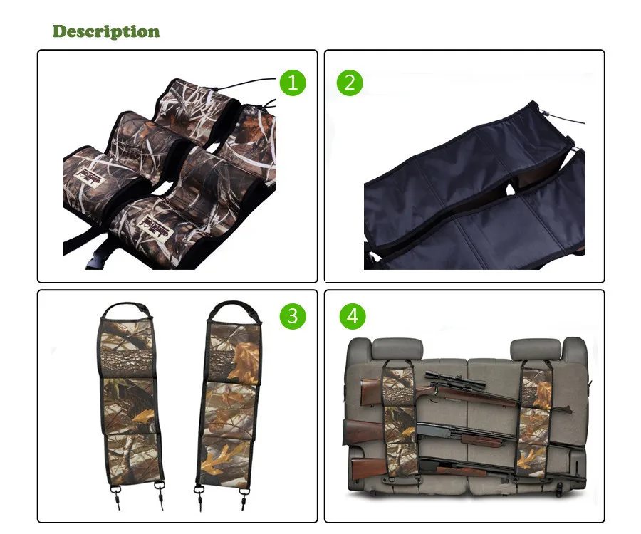True Adventure TA4-006 Wholesale Camouflage Car Seat Back Hunting Gun Hanging Storage Bag Hunting Gun Accessories Gun Holder