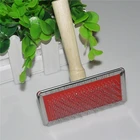 Wooden Handle Pet Dog Cat Animal Soft Slicker Brush Comb With Gentle Stainless Steel Brush Pins For Removing Dead Pet Hair
