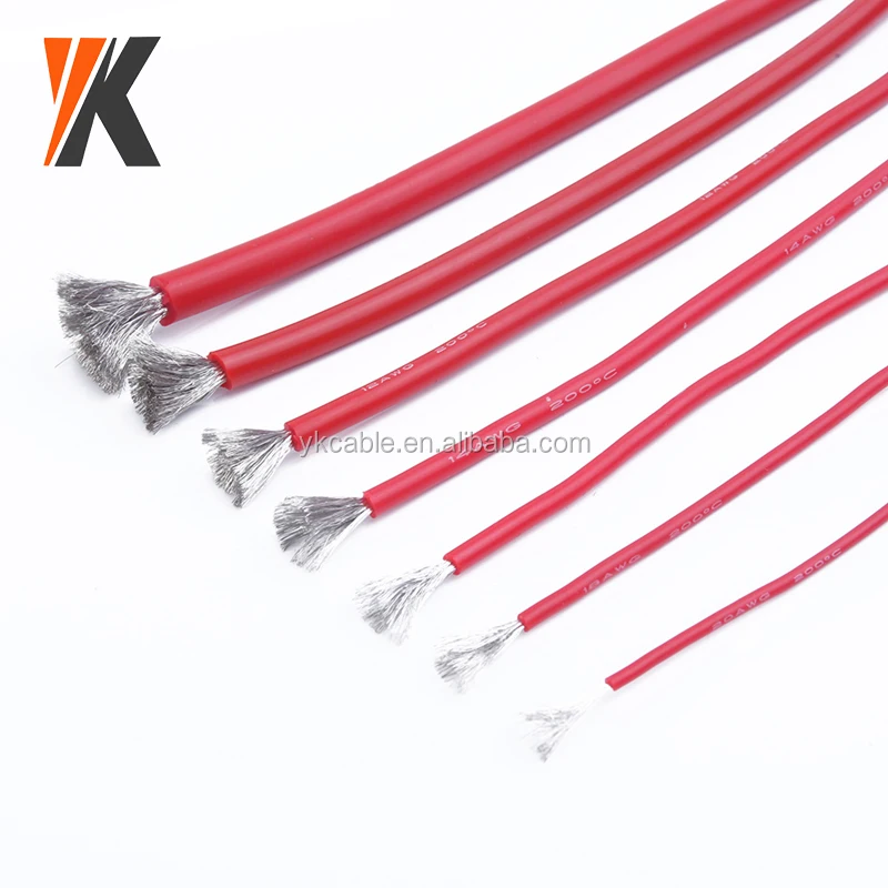 16AWG C/âble /électrique C/âble en silicone R/ésistant aux hautes temp/ératures Doux et flexible Rouge Cuivre toronn/é 10AWG 12AWG 14AWG 16AWG 18AWG 20AWG 22AWG