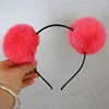 Fur pompom hair bands for girl lady fashion style real fur ball accessory