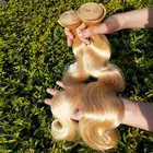ハイライト色の髪の束、厚い 8A 9A 10A バージン人毛カラー 613 ブロンド生インドバンドル髪/キューティクル同盟