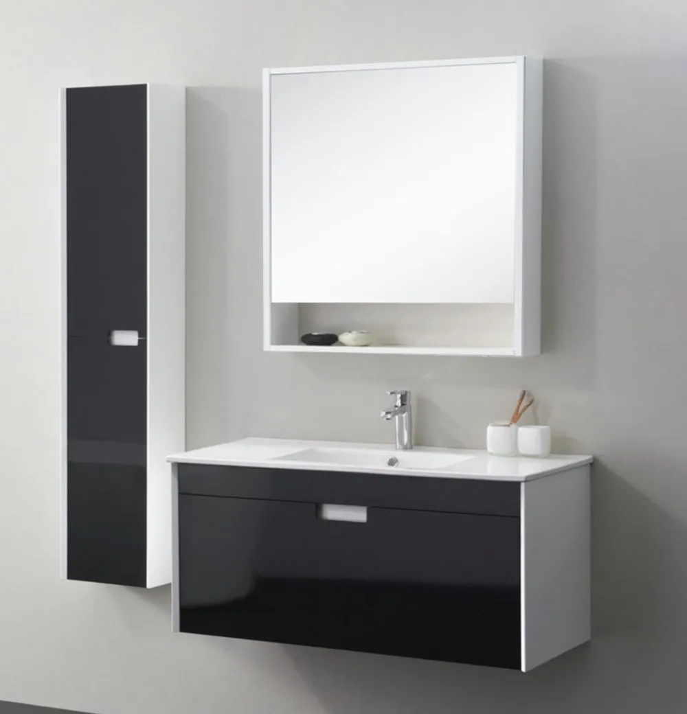 Wall Mounted Multi Drawer Mdf Mirrored Luxury Bathroom Vanity