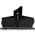 Pure Hand Carved Natural China Black Stone Granite Headstone and Tombstone