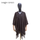 wholesale ladies cheap acrylic ruana knit ladies fancy woven poncho shawl with lace