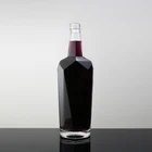 750ml Rectangular Liquor Clear Glass Wood Lid Fancy Alcohol Bottle
