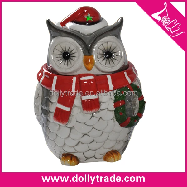 christmas ornament owl shape christmas cookie jars ceramic jars