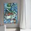 ready to ship pop dance by Chagall reproduction living room Home decor Framed canvas large abstract wall art print