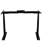 Luxury factory computer desk certified 3 stage 2 motor sit stand work table