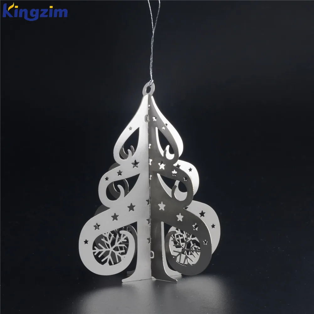 laser cut hollow 3d musical collapsible snowing christmas tree