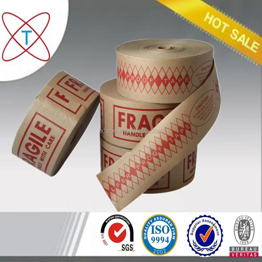 Brown Reinforced Water Activated Kraft Paper Gummed Tape Buy Kraft