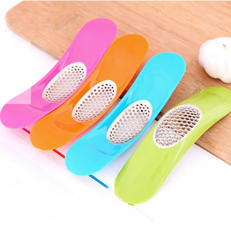 1PC Stainless Steel+Plastic Garlic Press Crusher Chopper Accesorios Households Vegetable Cutter Grater Kitchen Tools KC1519
